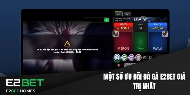 Một số chương trình khuyến mãi đá gà tại E2BET